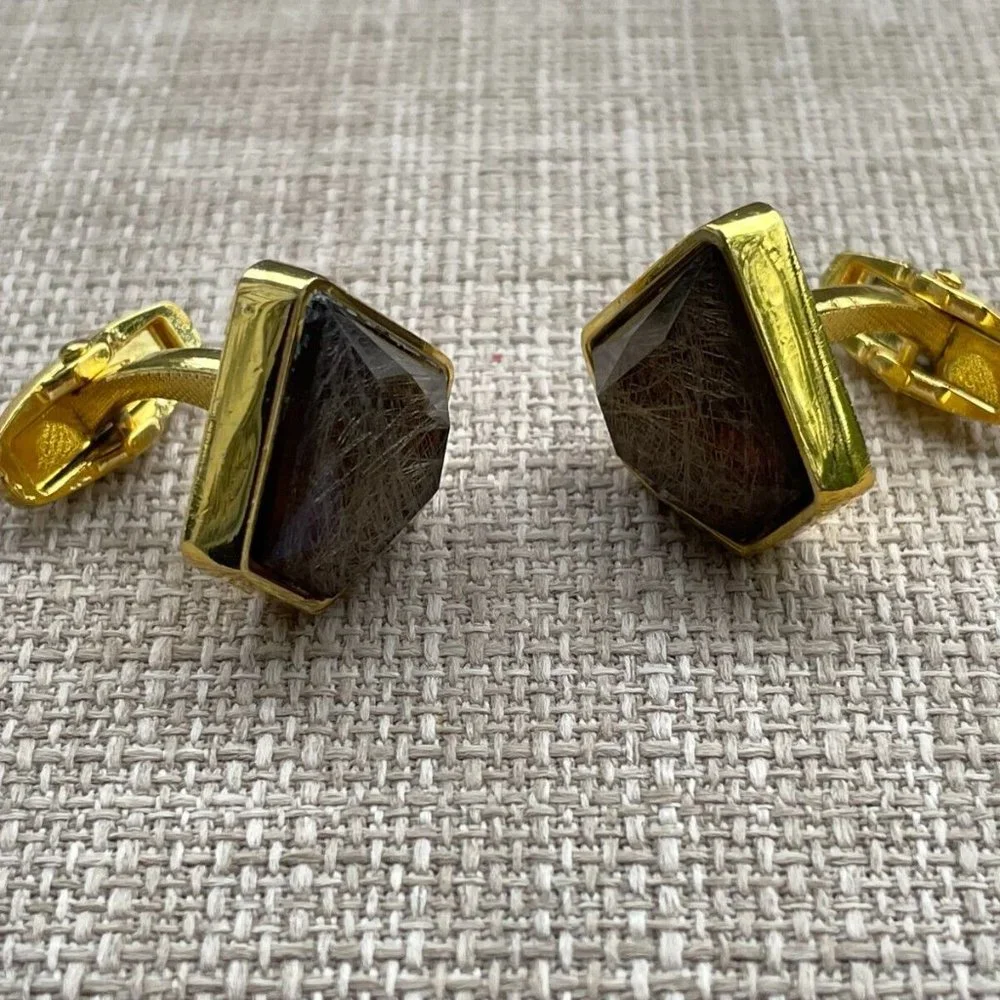 Men Cuff Links Gold Tone Faux Stone Fashion Men Jewelry Dress Shirt Cuff Link